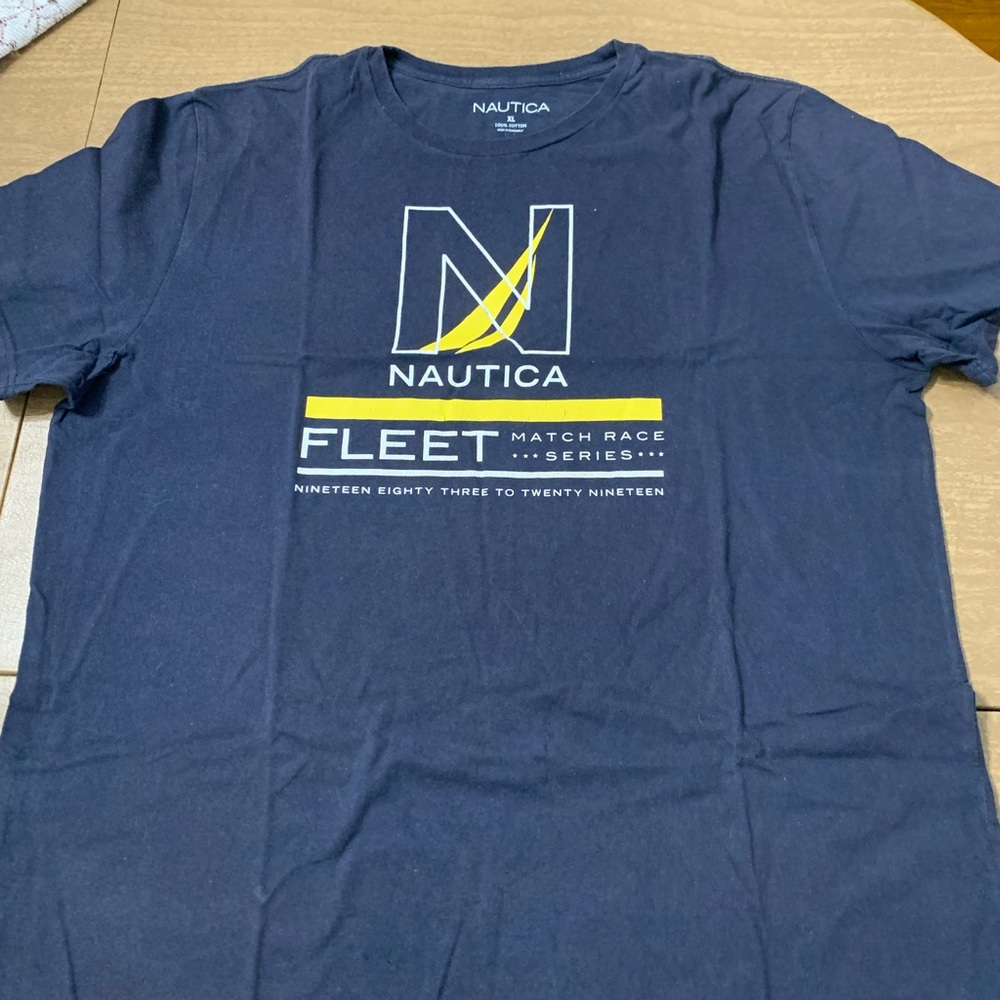 Nautica Blue and Yellow Short Sleeve Tee